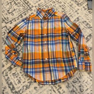 Ralph Lauren Kids Plaid Shirt in Orange and Blue